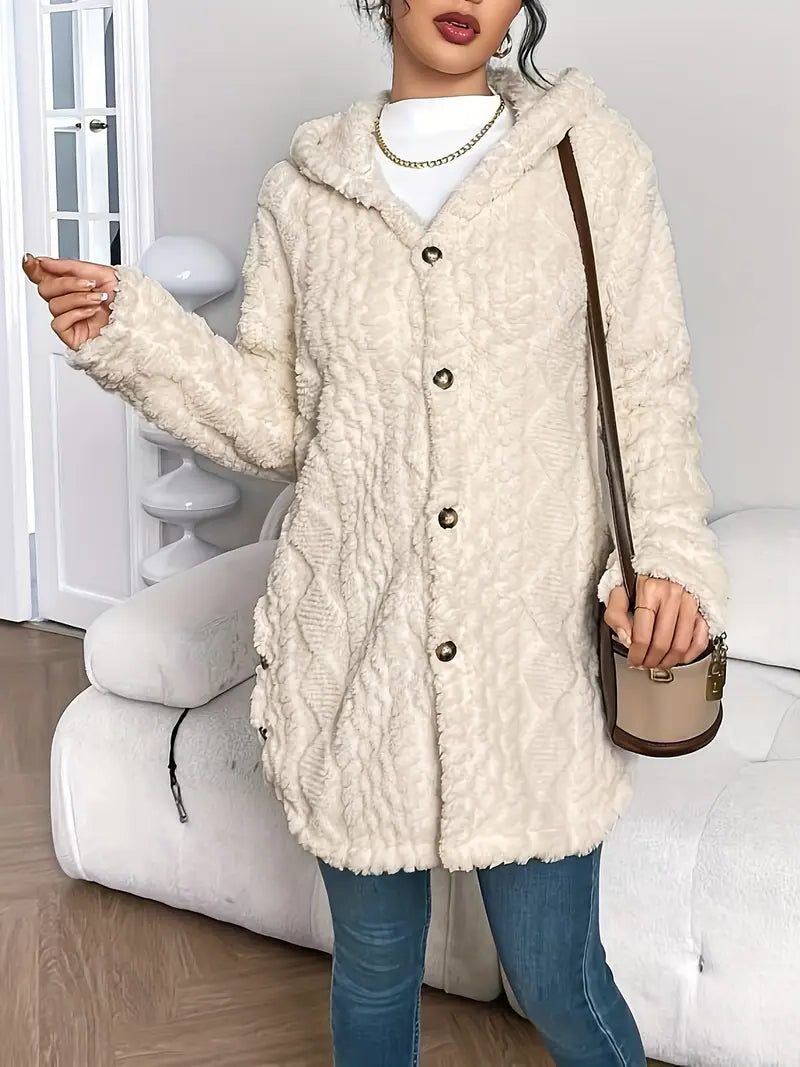 Women's Hooded Oversized Fleece Cardigan for Layering