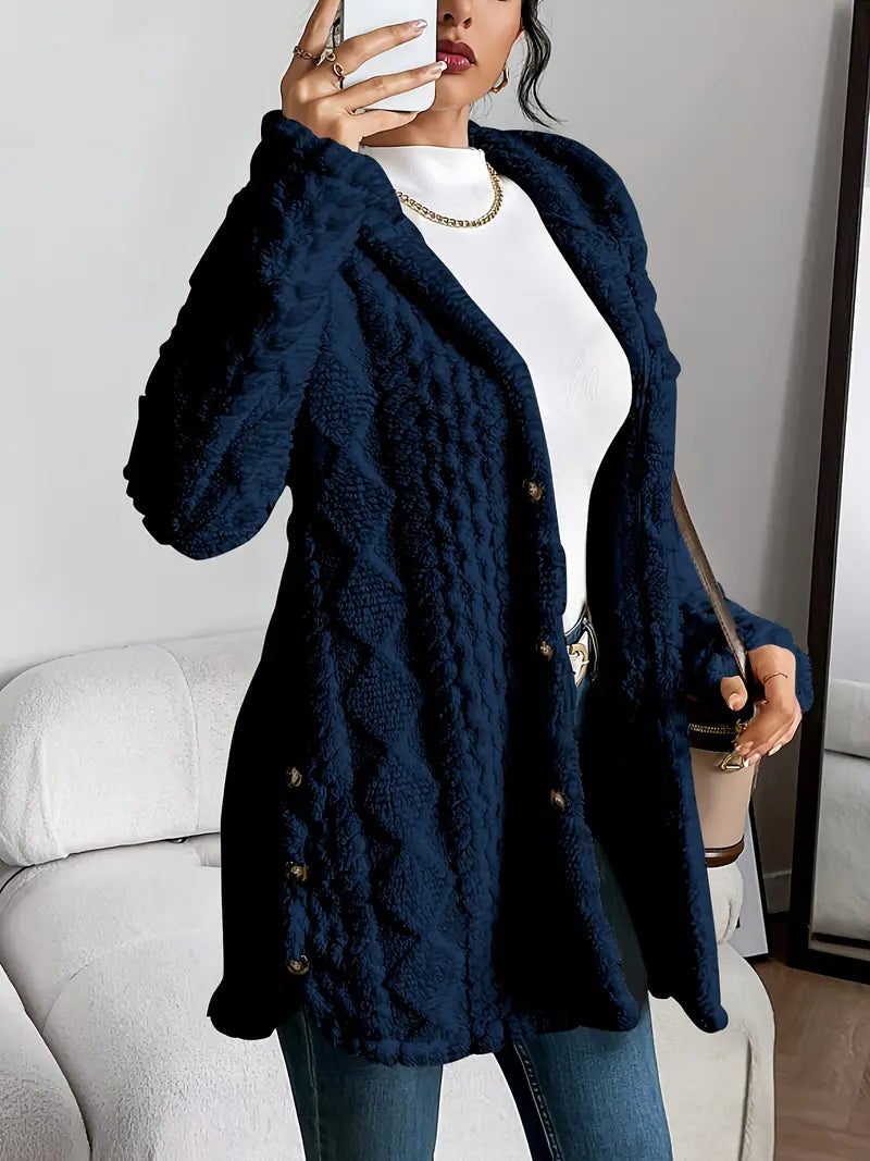 Women's Hooded Oversized Fleece Cardigan for Layering