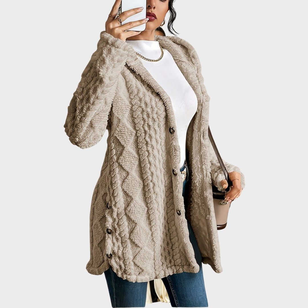 Women's Hooded Oversized Fleece Cardigan for Layering