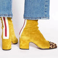 Women's Chunky Block Heel Suede Ankle Booties