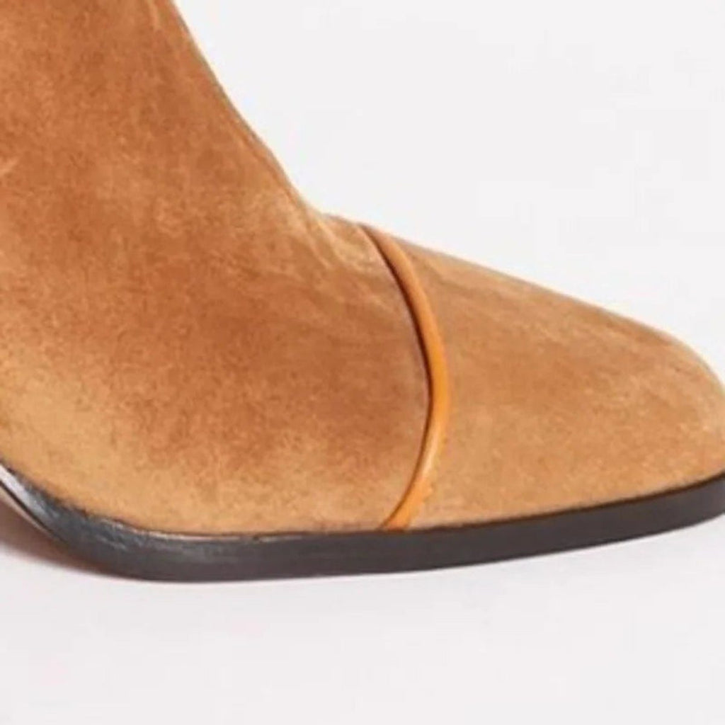 Women's Chunky Block Heel Suede Ankle Booties