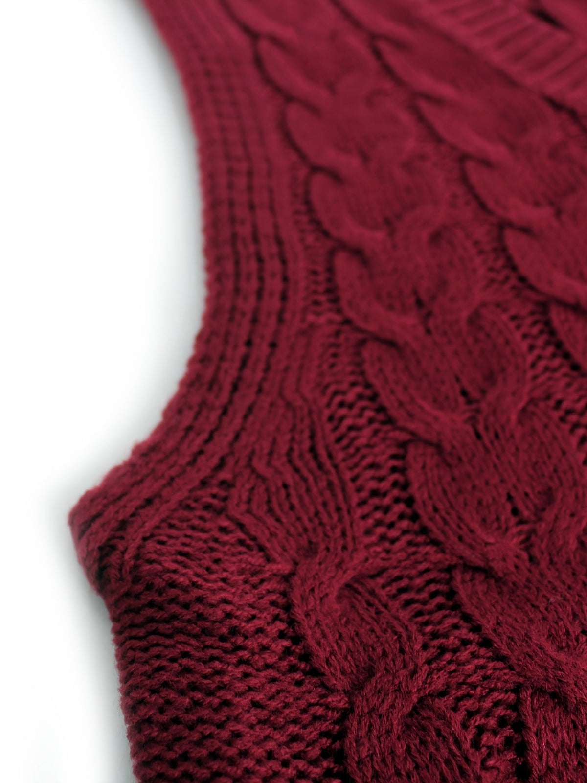 Women's V-Neck Cable Knit Sleeveless Sweater Vest