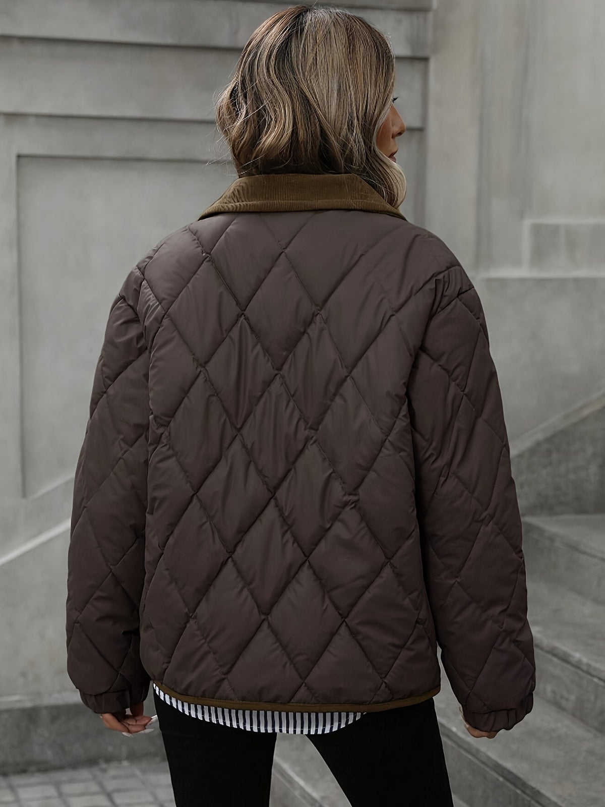 Women's Diamond Quilted Padded Coat