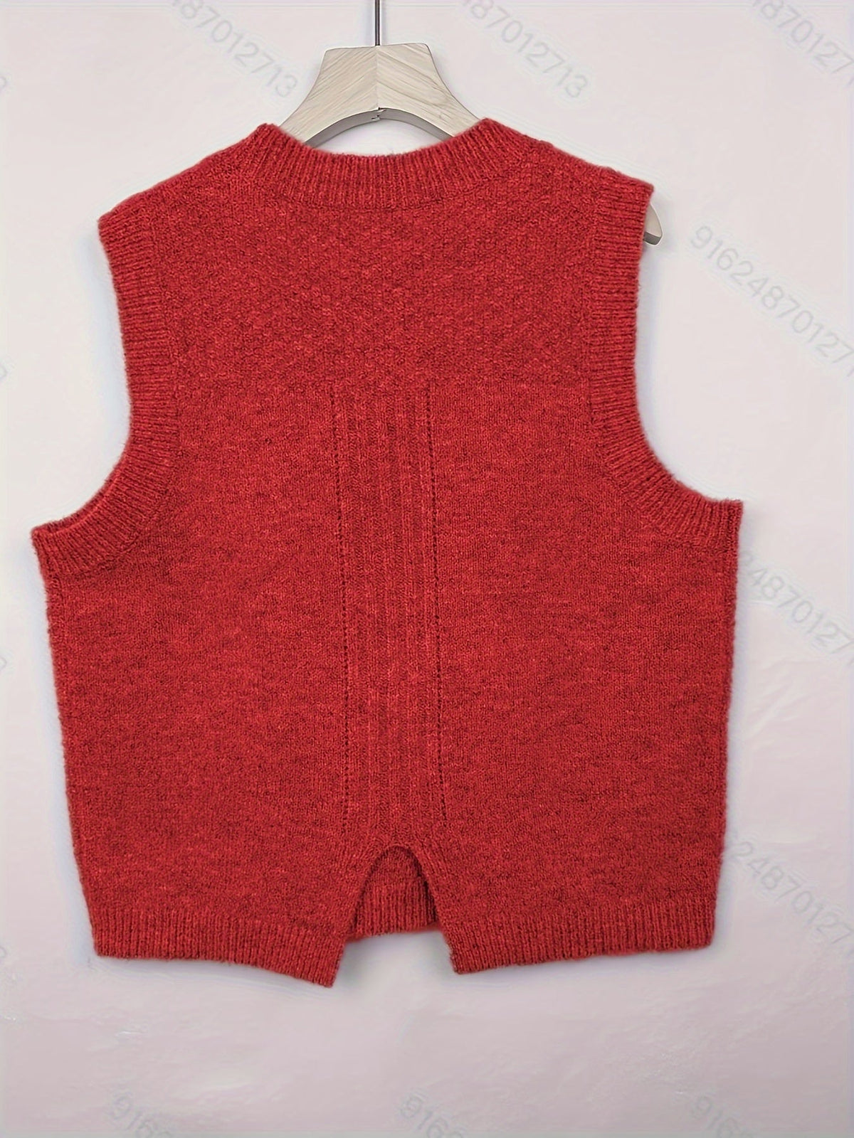 Women's Round Neck Cable Knit Sleeveless Layering Vest