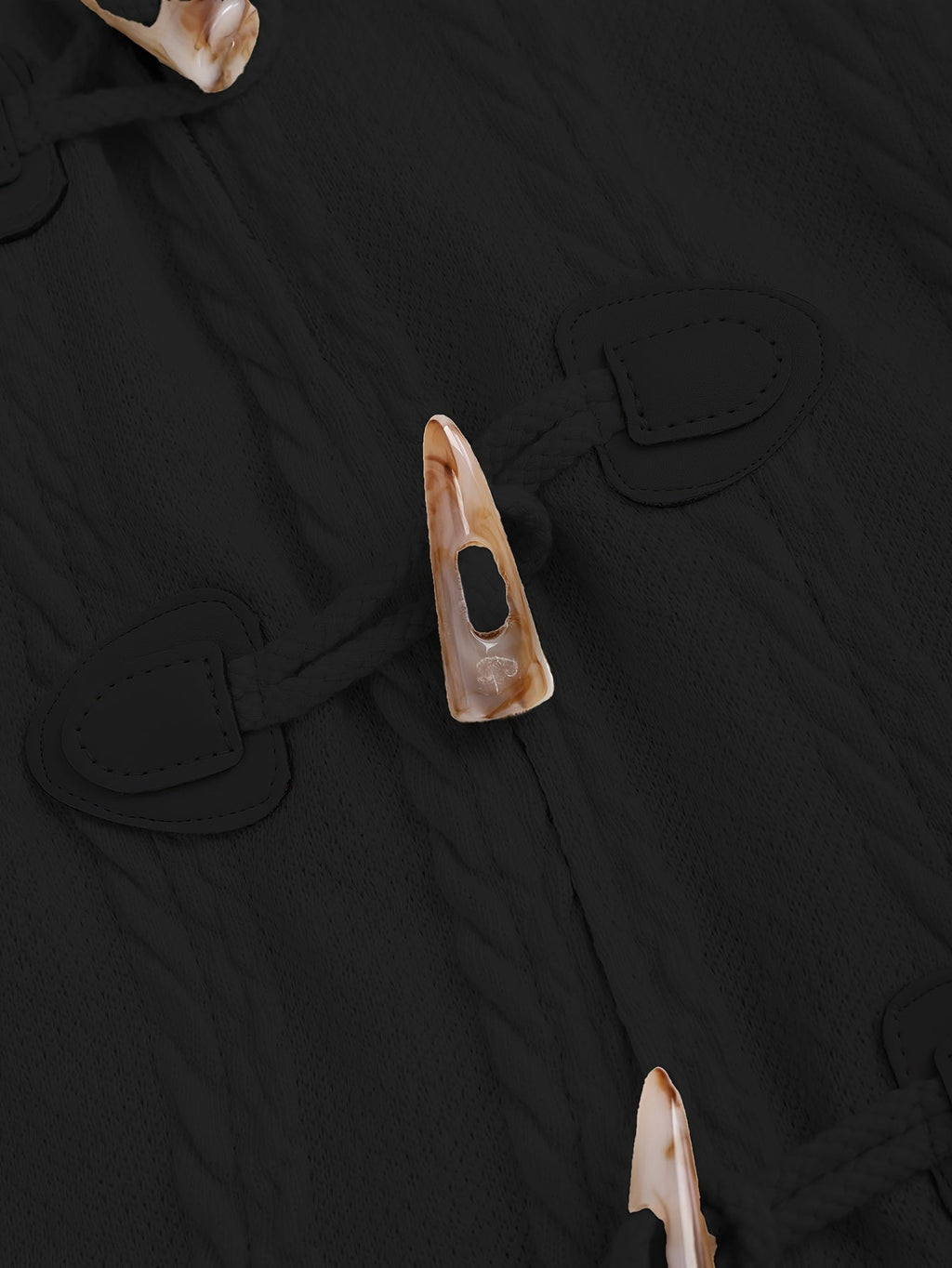 Women's Toggle Closure Longline Coat with Fur Trim Hood