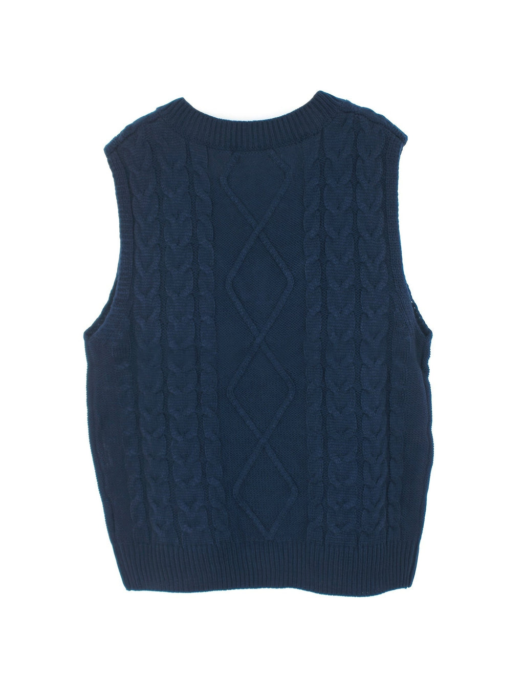 Women's V-Neck Cable Knit Sleeveless Sweater Vest
