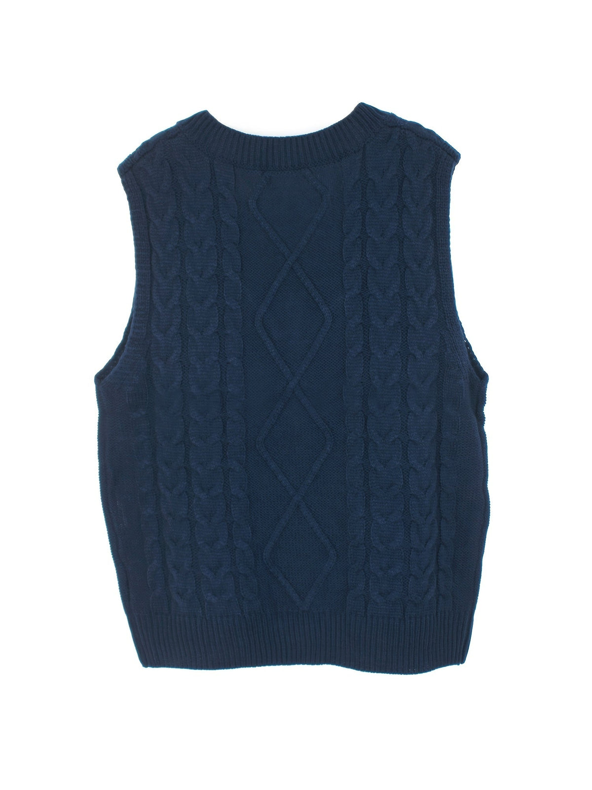 Women's V-Neck Cable Knit Sleeveless Sweater Vest