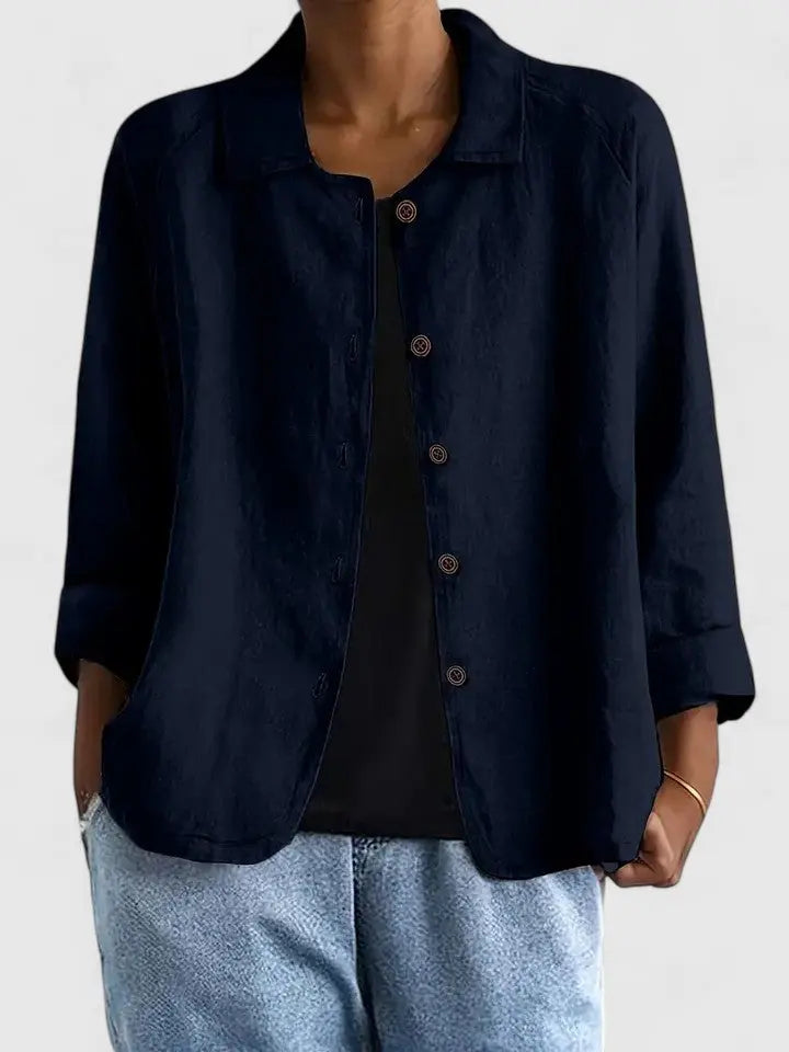 Women's Cotton Button-Front Layering Shirt Jacket