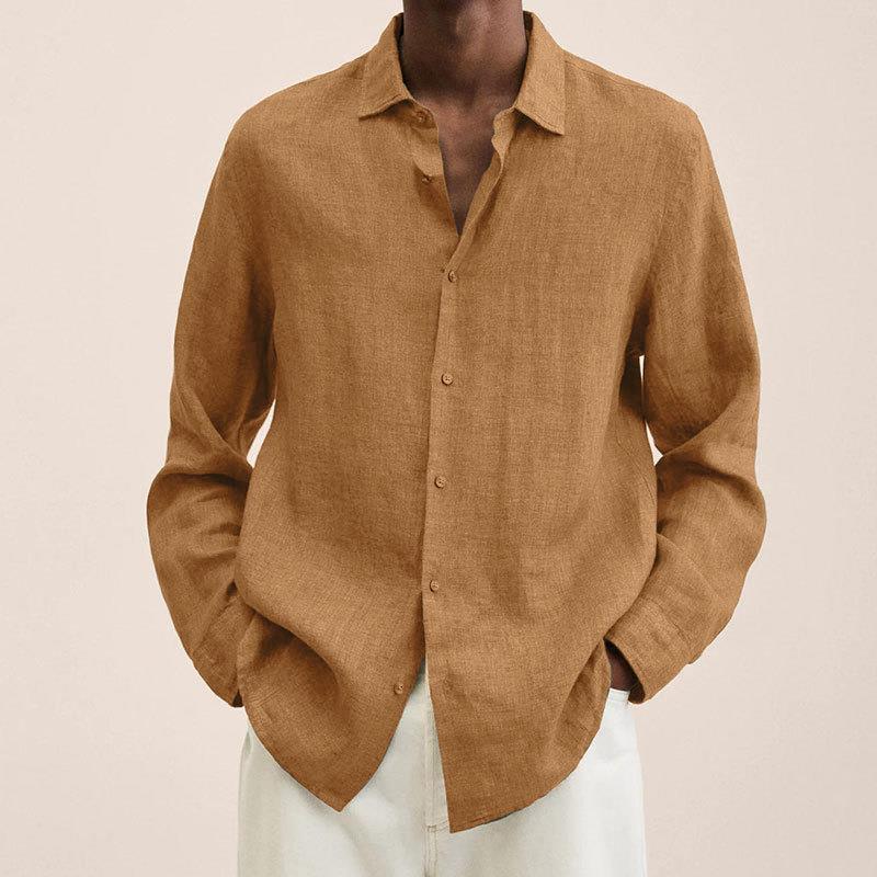 Men's Lightweight Button-Up Long Sleeve Summer Shirt