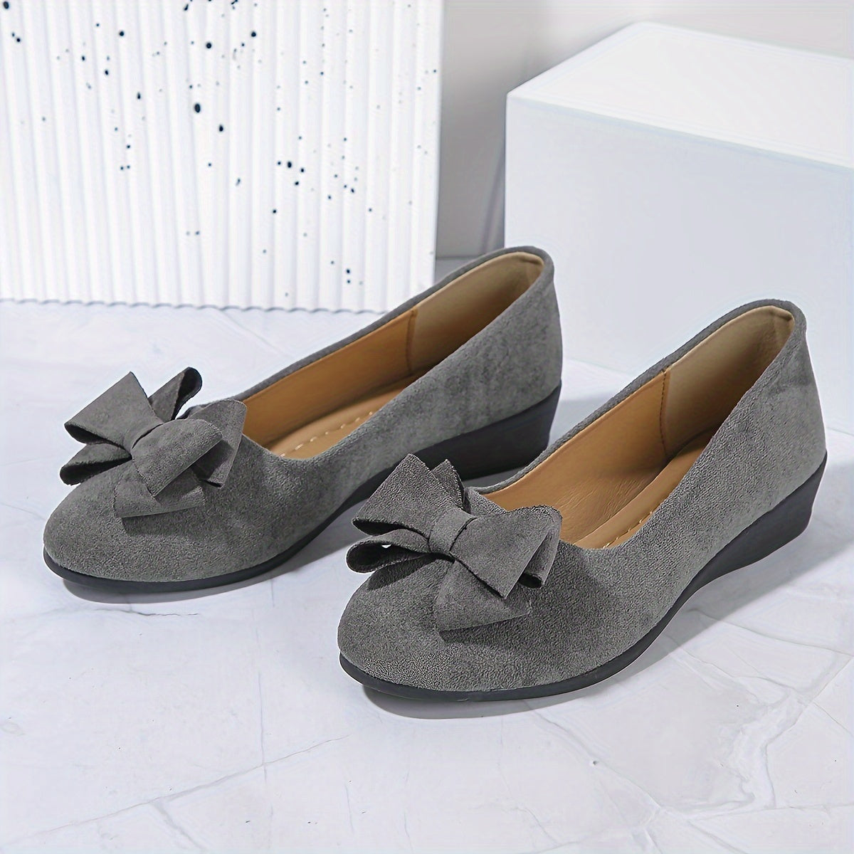 Women's Orthopedic Ballet Flats with Bow Detail