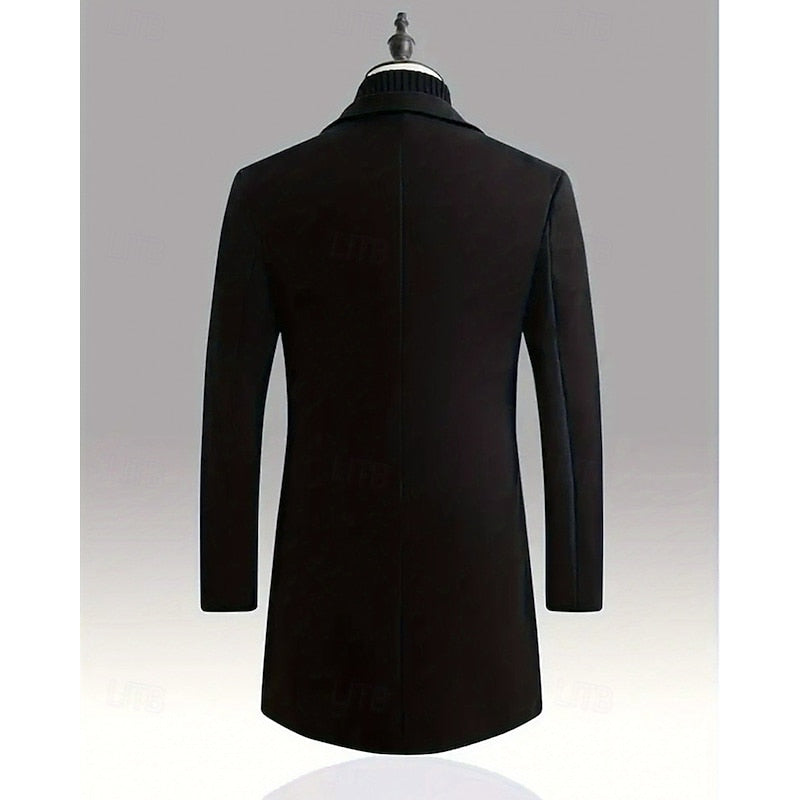 Men's Long Topcoat with Roomy Front Pockets