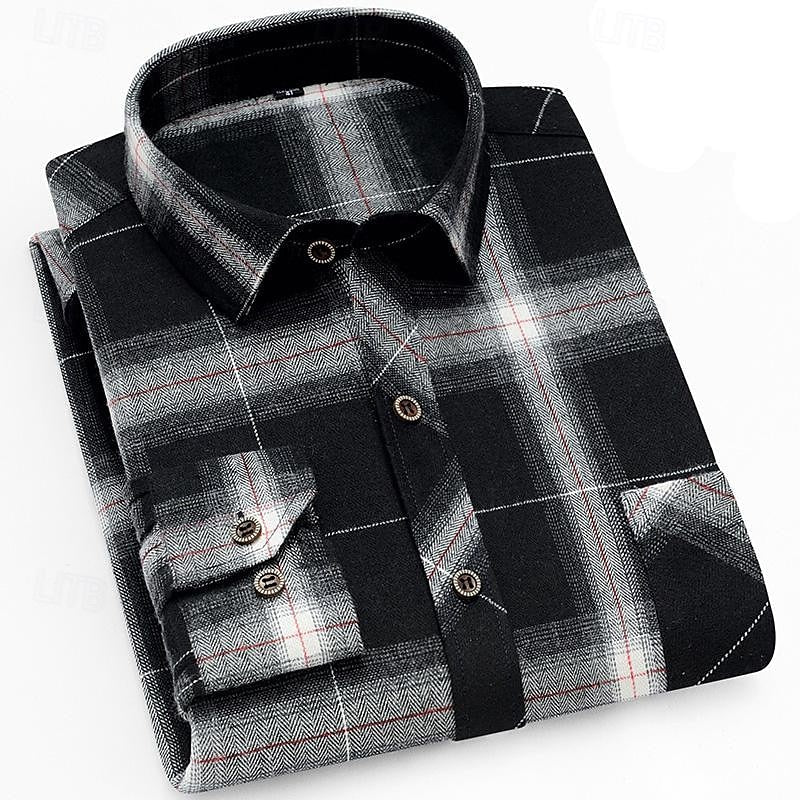 Men's Classic Checked Button-Front Shirt Jacket