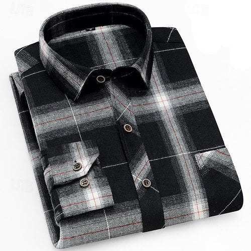 Men's Classic Checked Button-Front Shirt Jacket
