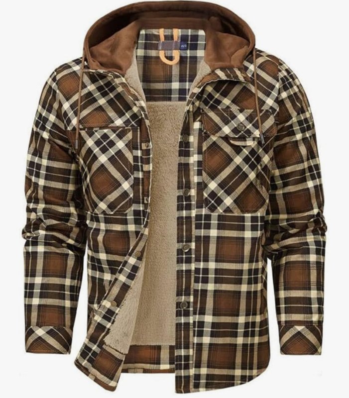 Men's Fleece Lined Printed Coat