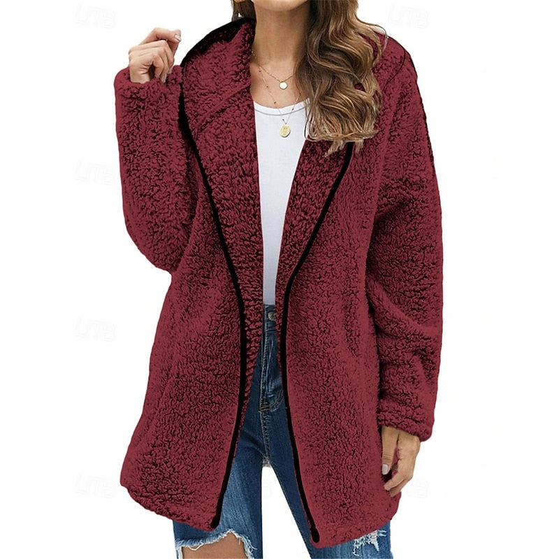 Women's Soft Plush Zip Hoodie Jacket