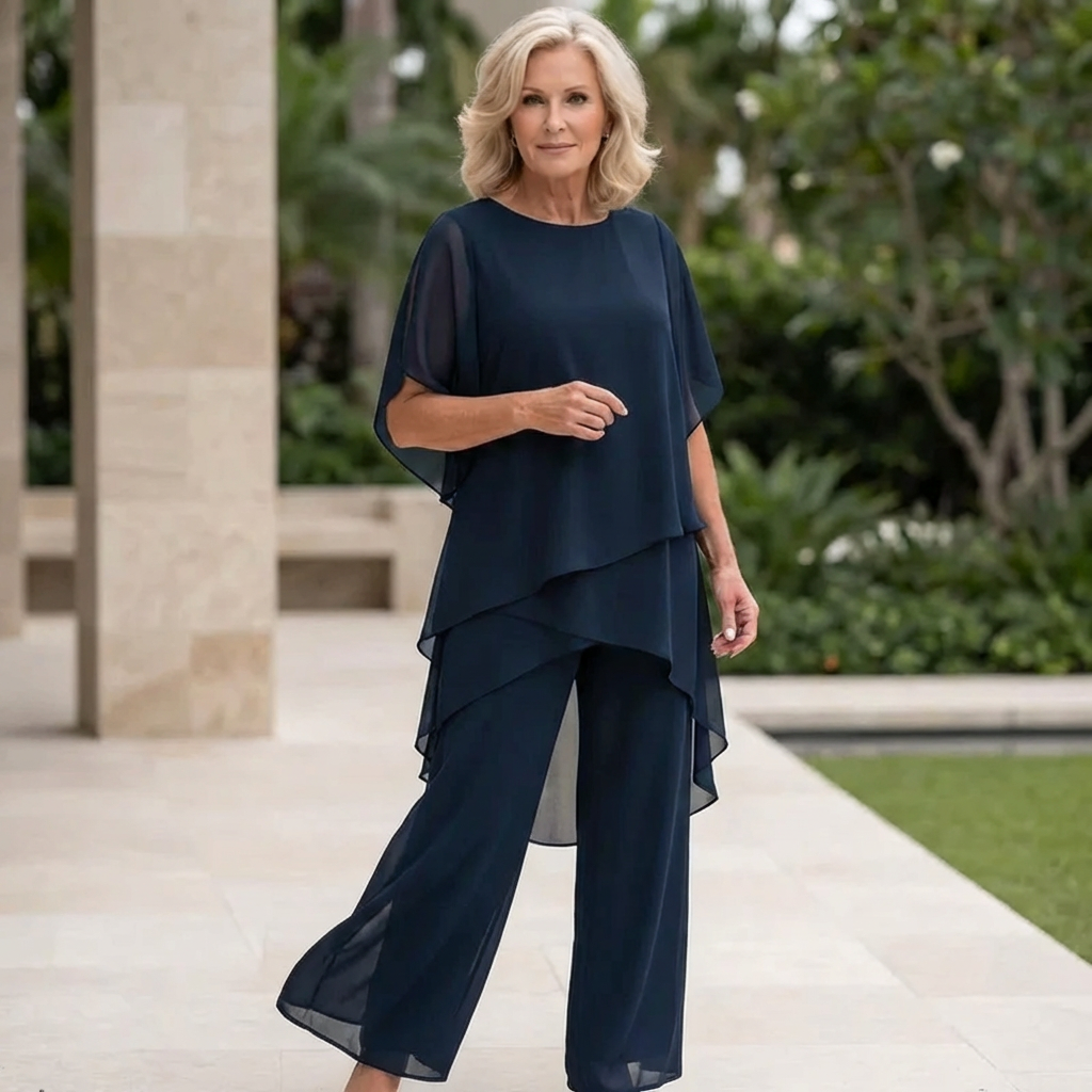 Women's Flowing Palazzo Pants Matching Top Set