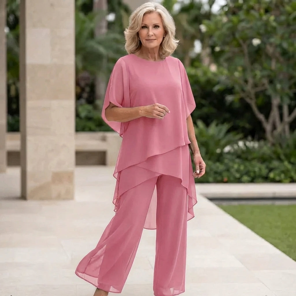 Women's Flowing Palazzo Pants Matching Top Set