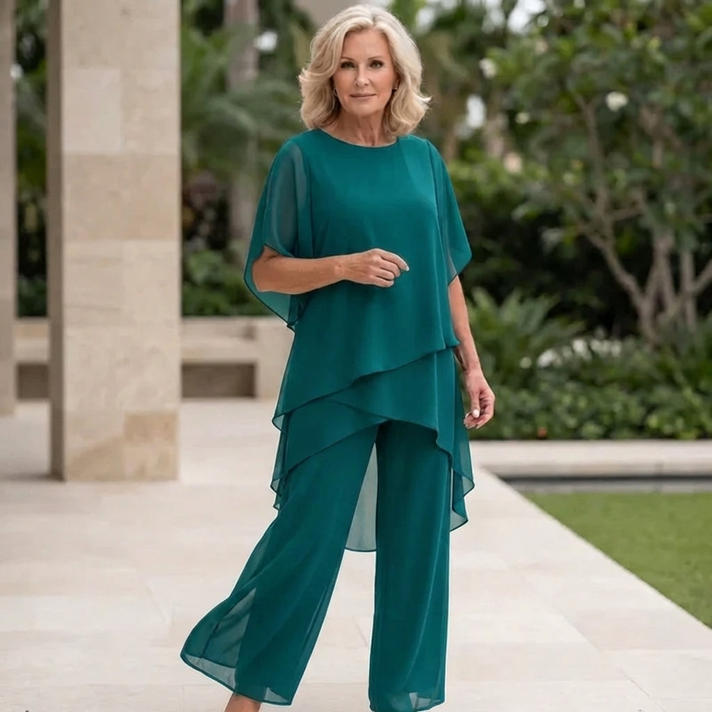 Women's Flowing Palazzo Pants Matching Top Set