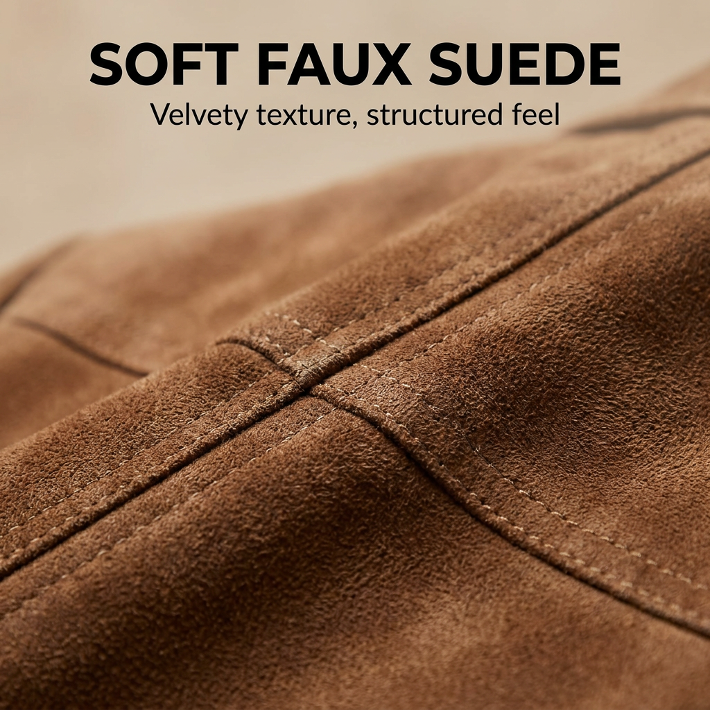 Women's Suede Button-Front Tailored Jacket