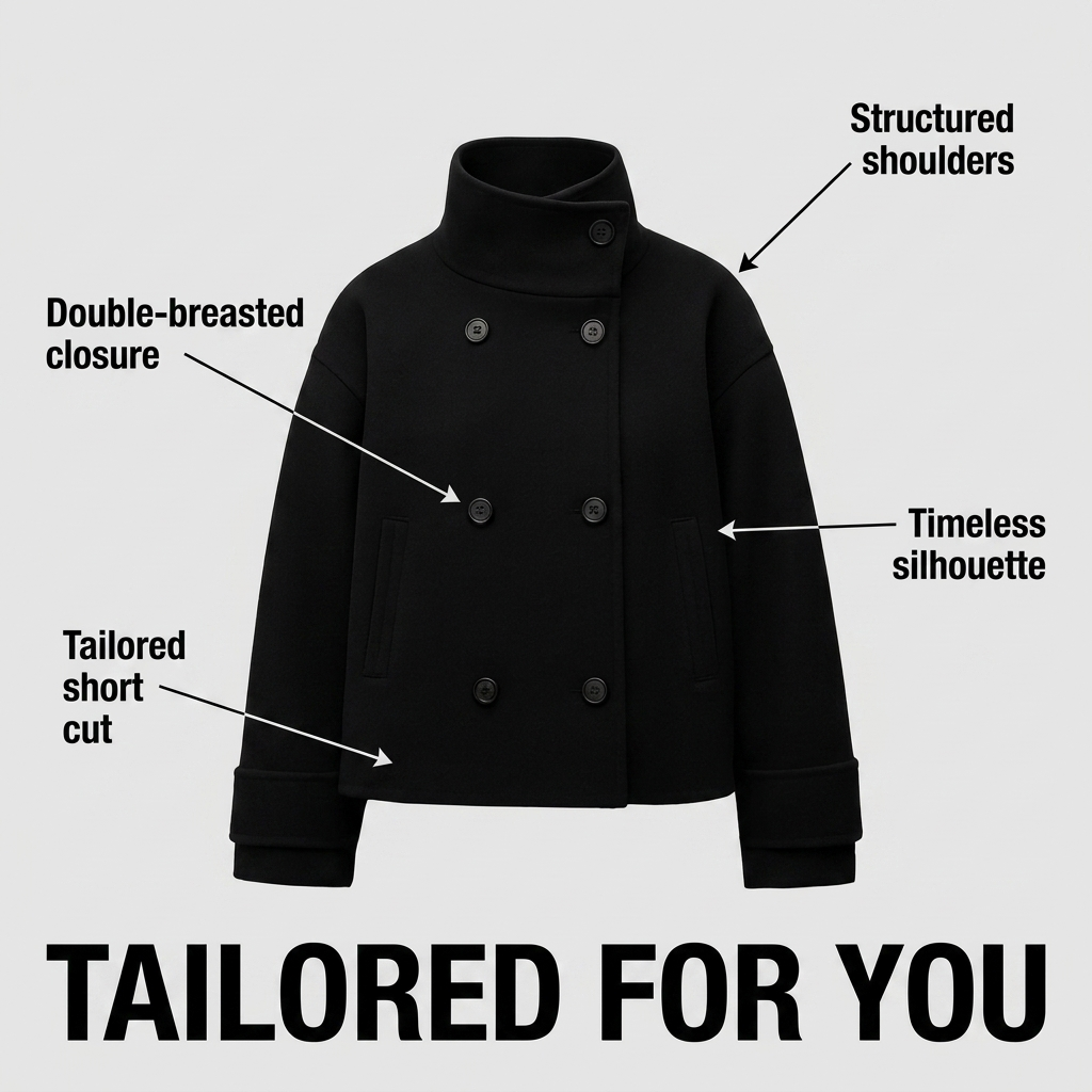 Women's Short Double Breasted Structured Coat