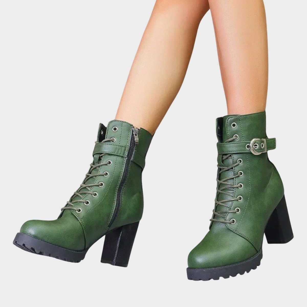 Women's Lug Sole Front Lacing Combat Boots