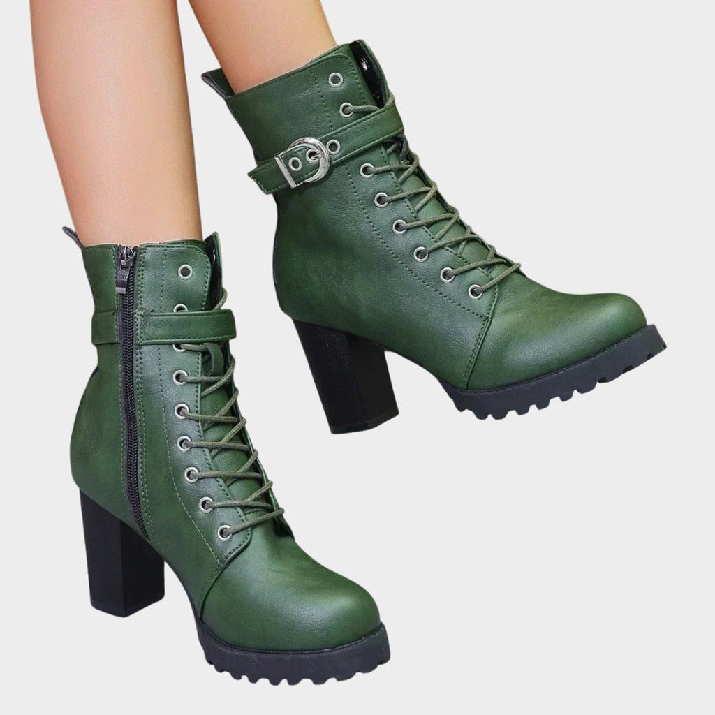 Women's Lug Sole Front Lacing Combat Boots