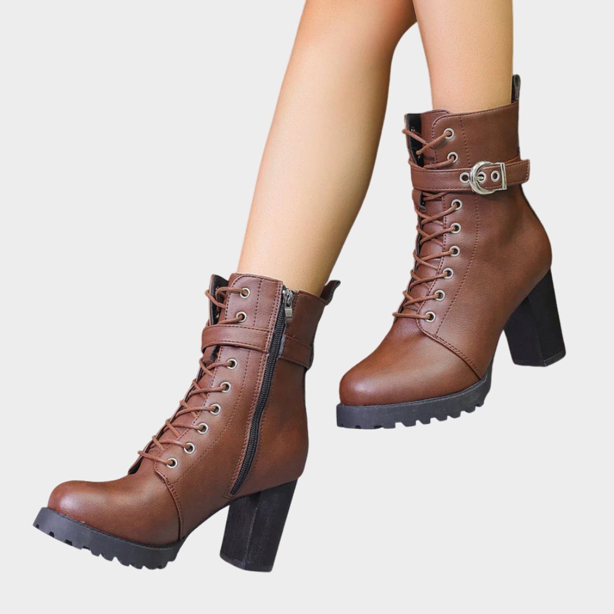 Women's Lug Sole Front Lacing Combat Boots