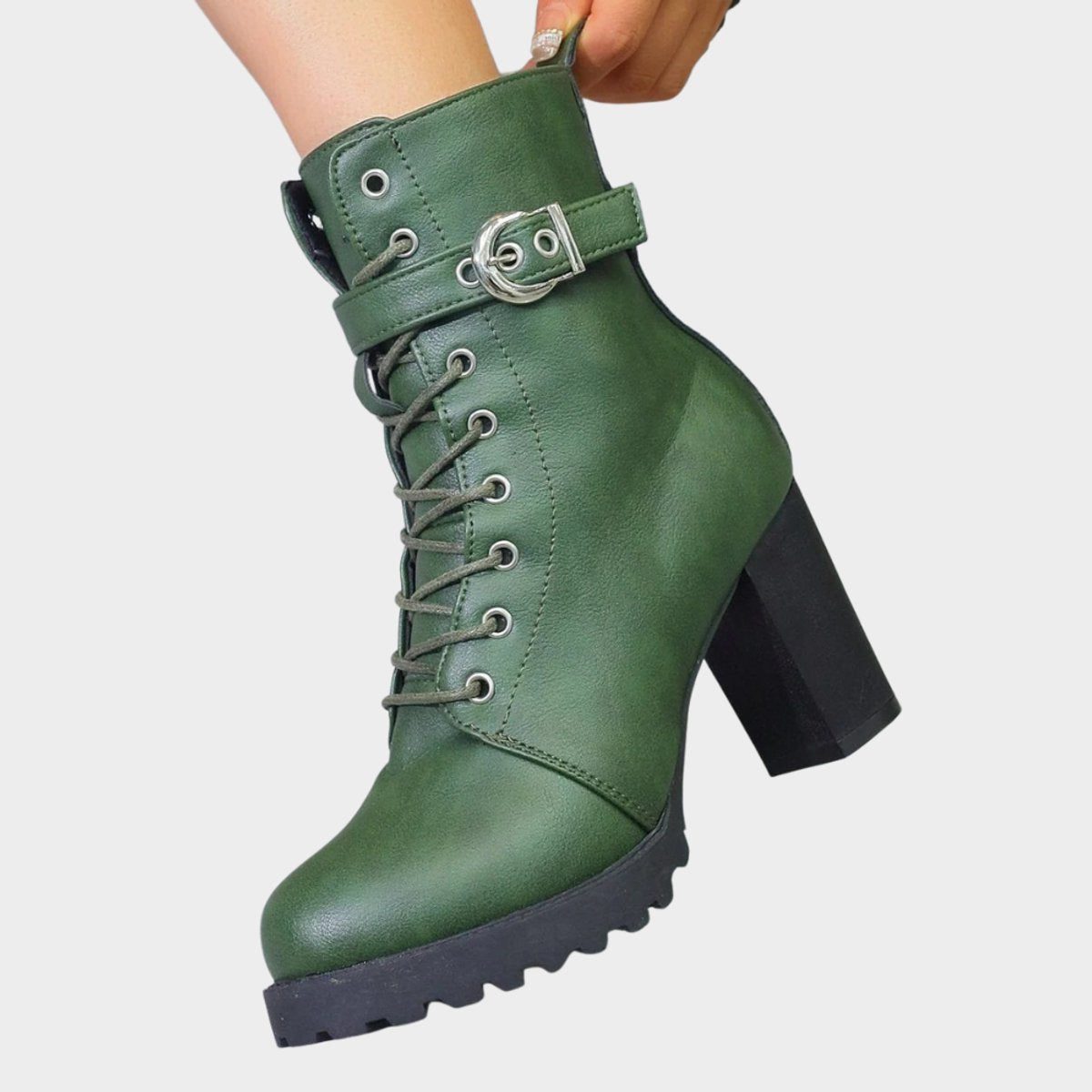 Women's Lug Sole Front Lacing Combat Boots