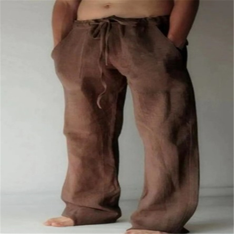 Men's Relaxed Drawstring Wide-Leg Summer Travel Pants