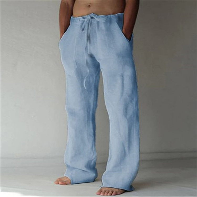 Men's Relaxed Drawstring Wide-Leg Summer Travel Pants