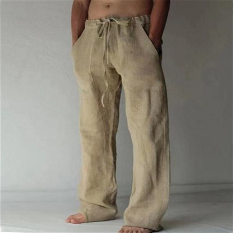 Men's Relaxed Drawstring Wide-Leg Summer Travel Pants