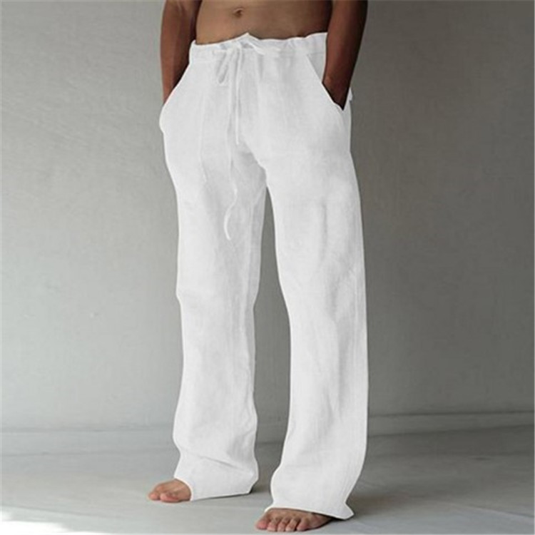 Men's Relaxed Drawstring Wide-Leg Summer Travel Pants