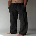 Men's Relaxed Drawstring Wide-Leg Summer Travel Pants