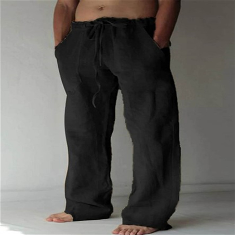 Men's Relaxed Drawstring Wide-Leg Summer Travel Pants