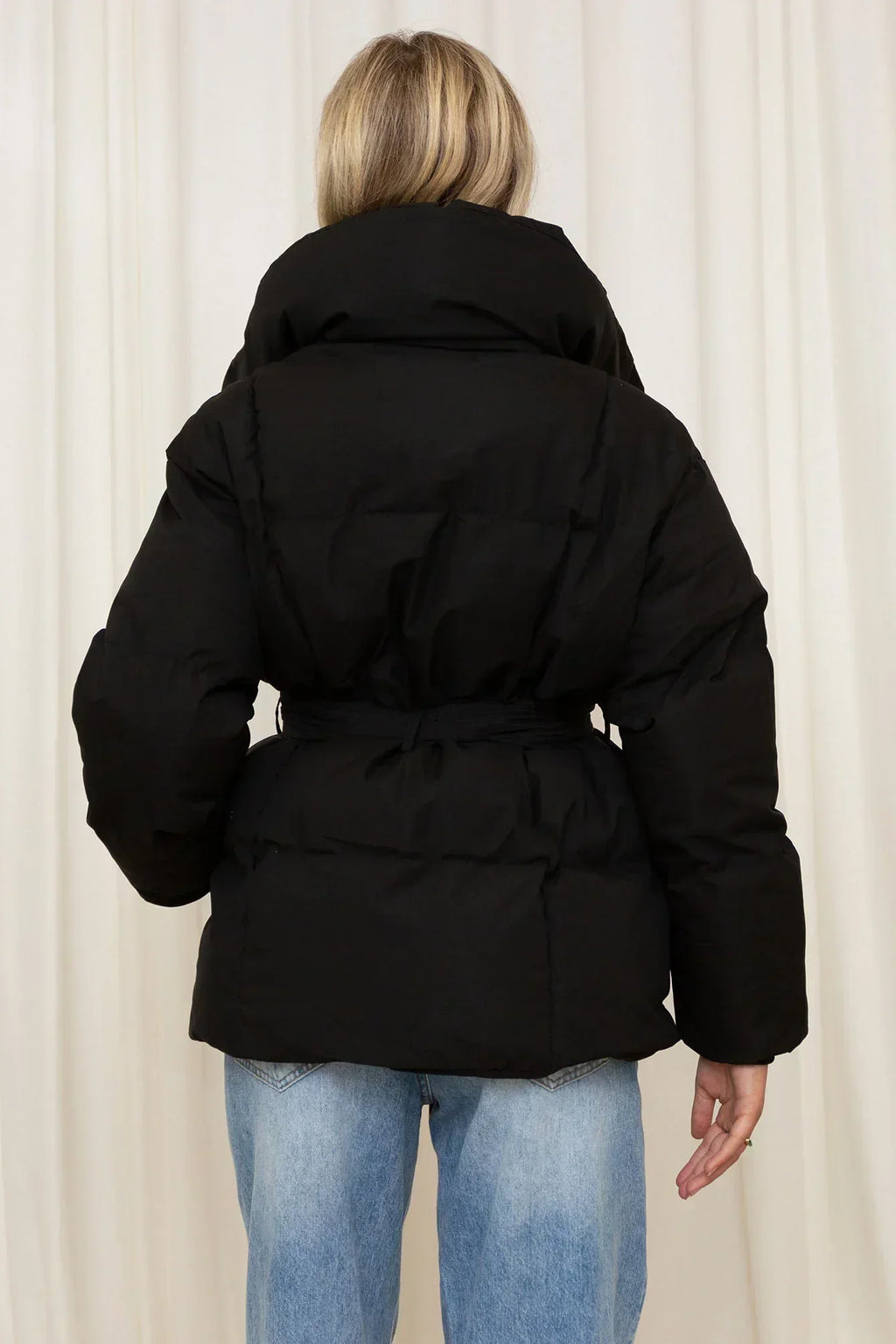 Women's Tie-Waist Padded Winter Coat