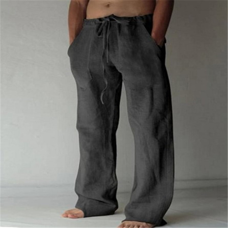 Men's Relaxed Drawstring Wide-Leg Summer Travel Pants