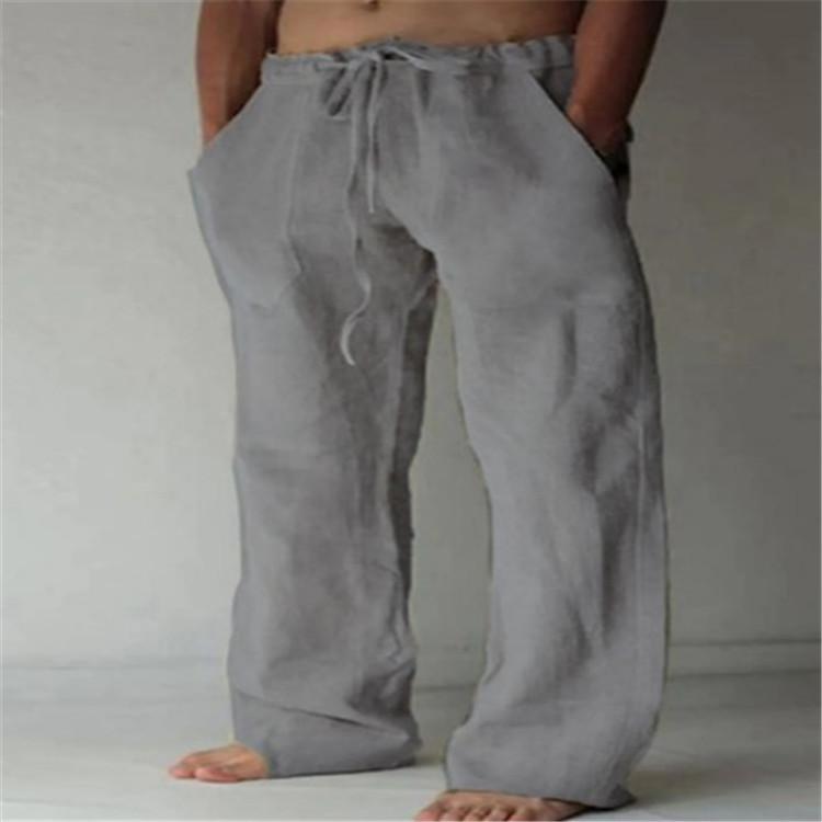 Men's Relaxed Drawstring Wide-Leg Summer Travel Pants