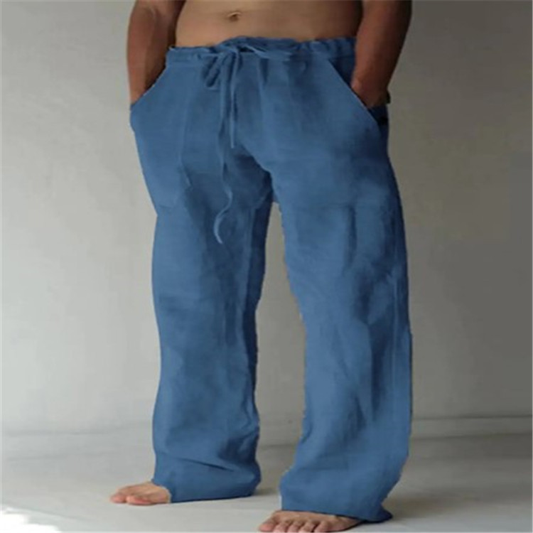 Men's Relaxed Drawstring Wide-Leg Summer Travel Pants