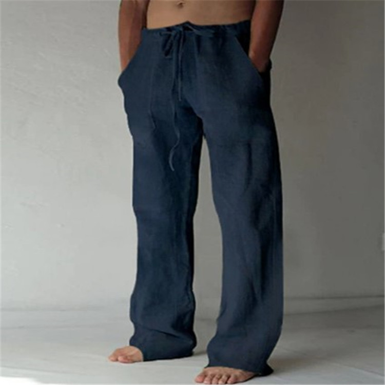 Men's Relaxed Drawstring Wide-Leg Summer Travel Pants