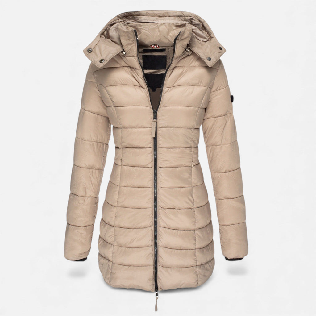 Women's Slim Fit Mid-Length Quilted Padded Coat