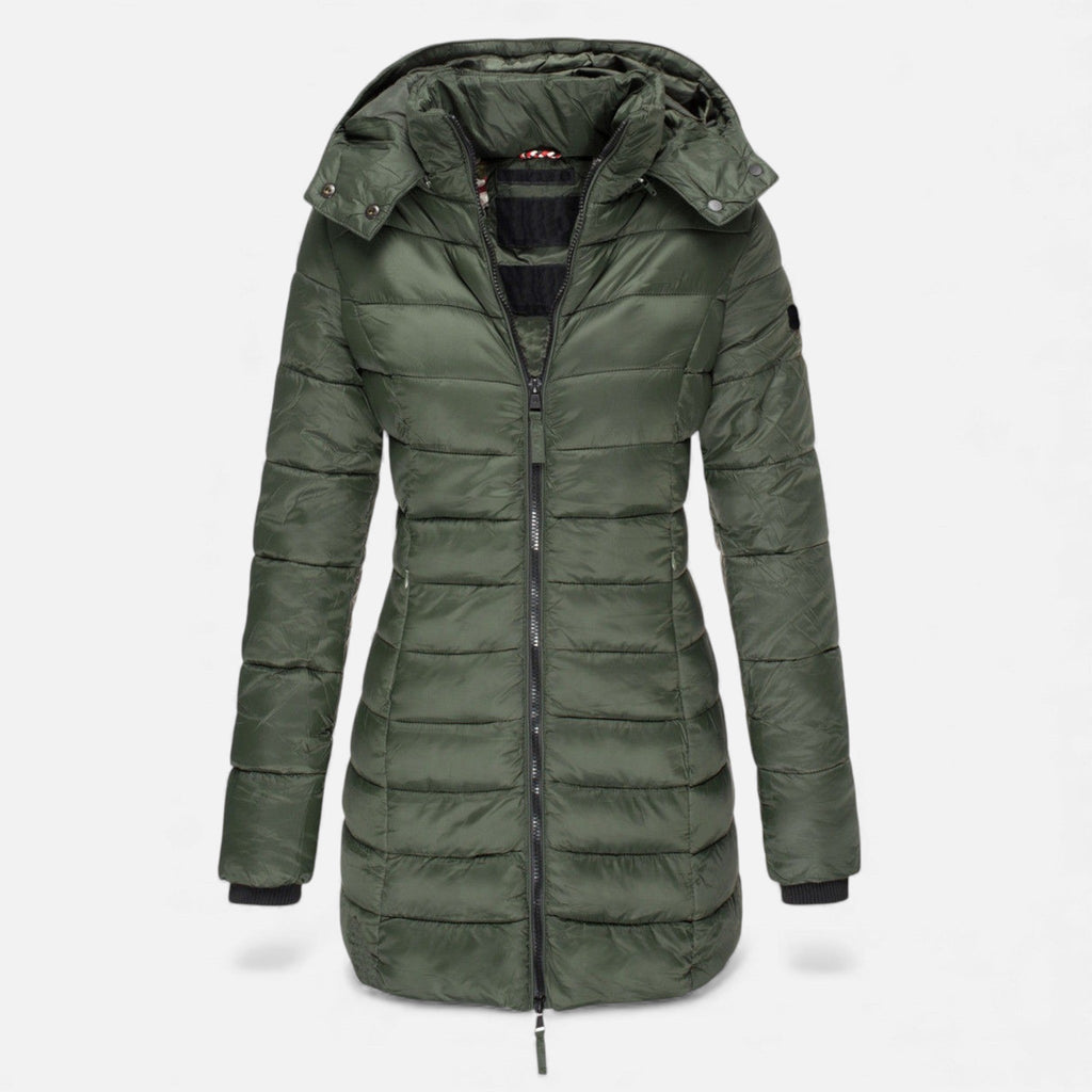Women's Slim Fit Mid-Length Quilted Padded Coat