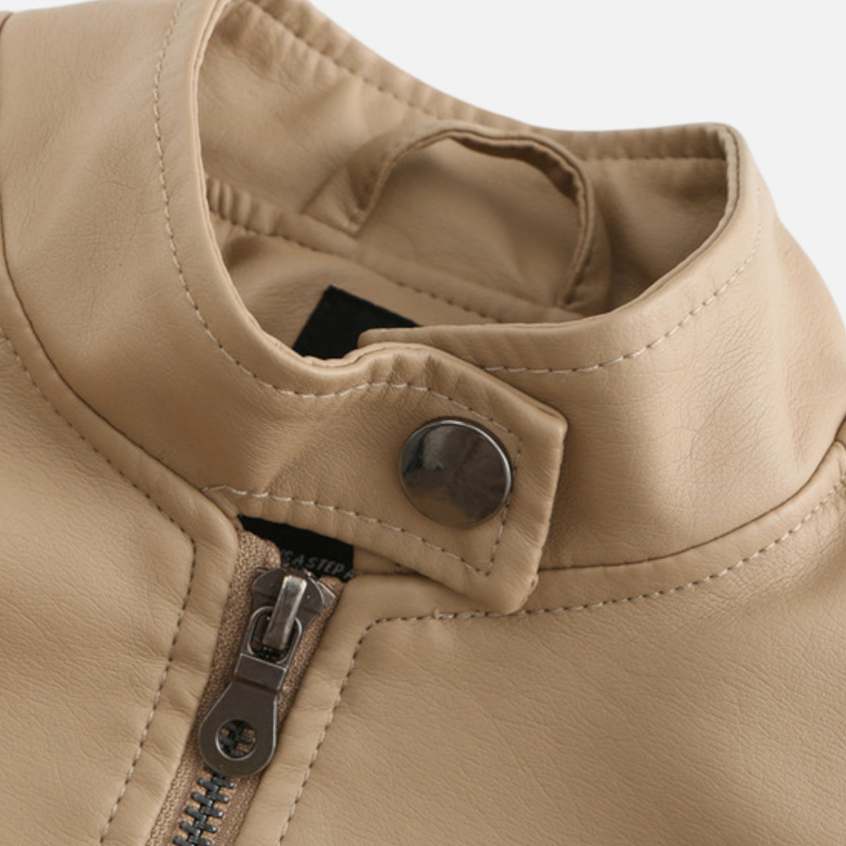 Women's Zip-Front Cropped Genuine Leather Jacket
