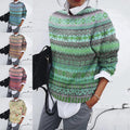Women's Traditional Fair Isle Loose Crew Neck Knit Pullover