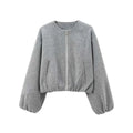 Women's Balloon Sleeve Short Bomber Coat