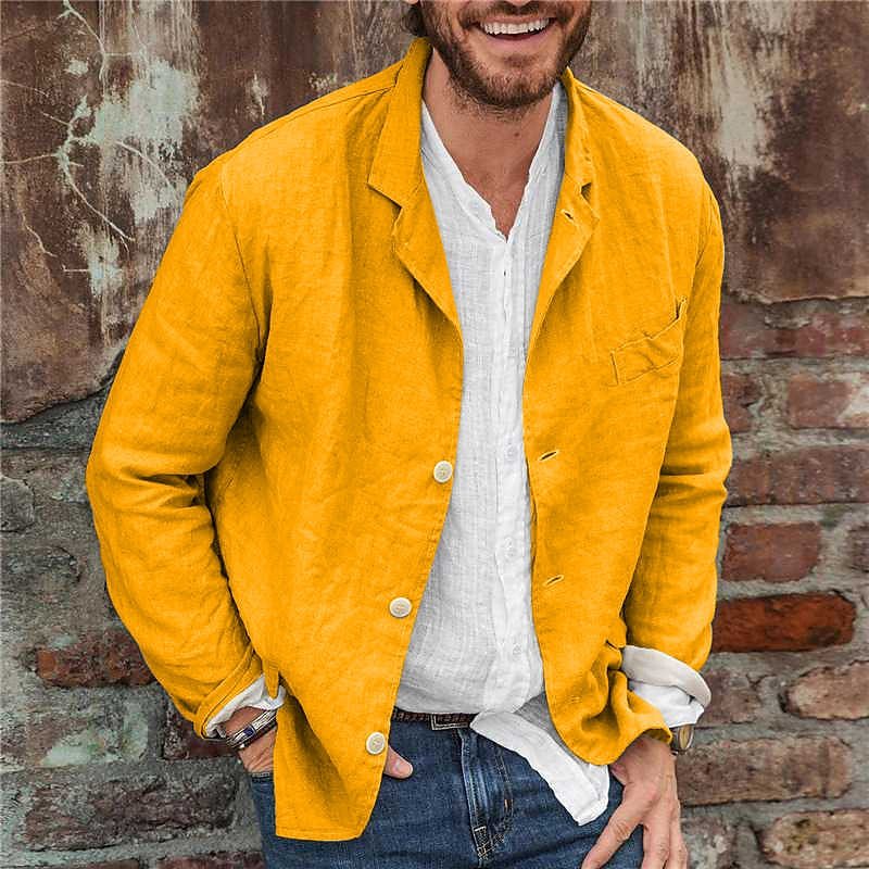 Men's Softly Structured Textured Casual Blazer with Notch Lapel