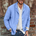 Men's Softly Structured Textured Casual Blazer with Notch Lapel