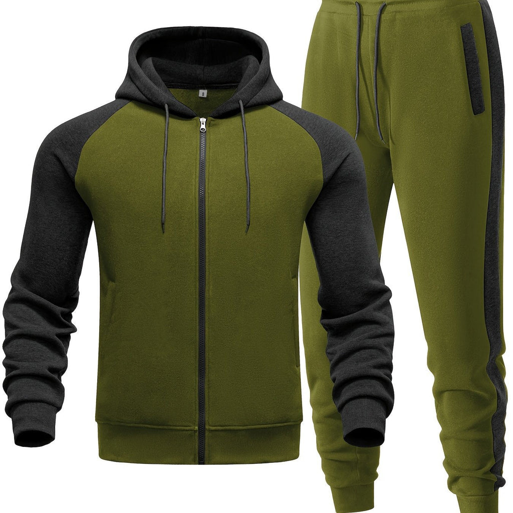 Men's Soft Cotton Blend Hooded Sweatshirt and Jogger Set