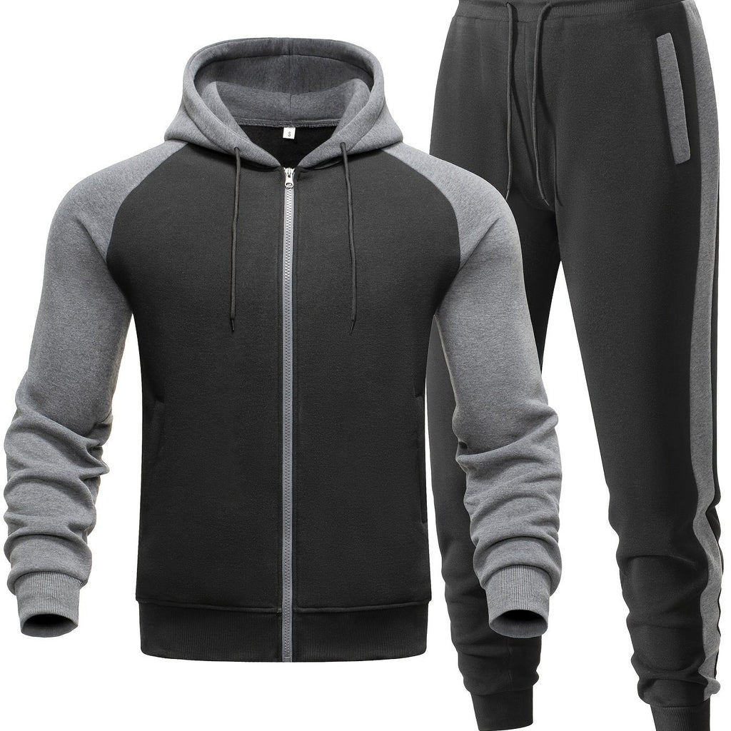 Men's Soft Cotton Blend Hooded Sweatshirt and Jogger Set