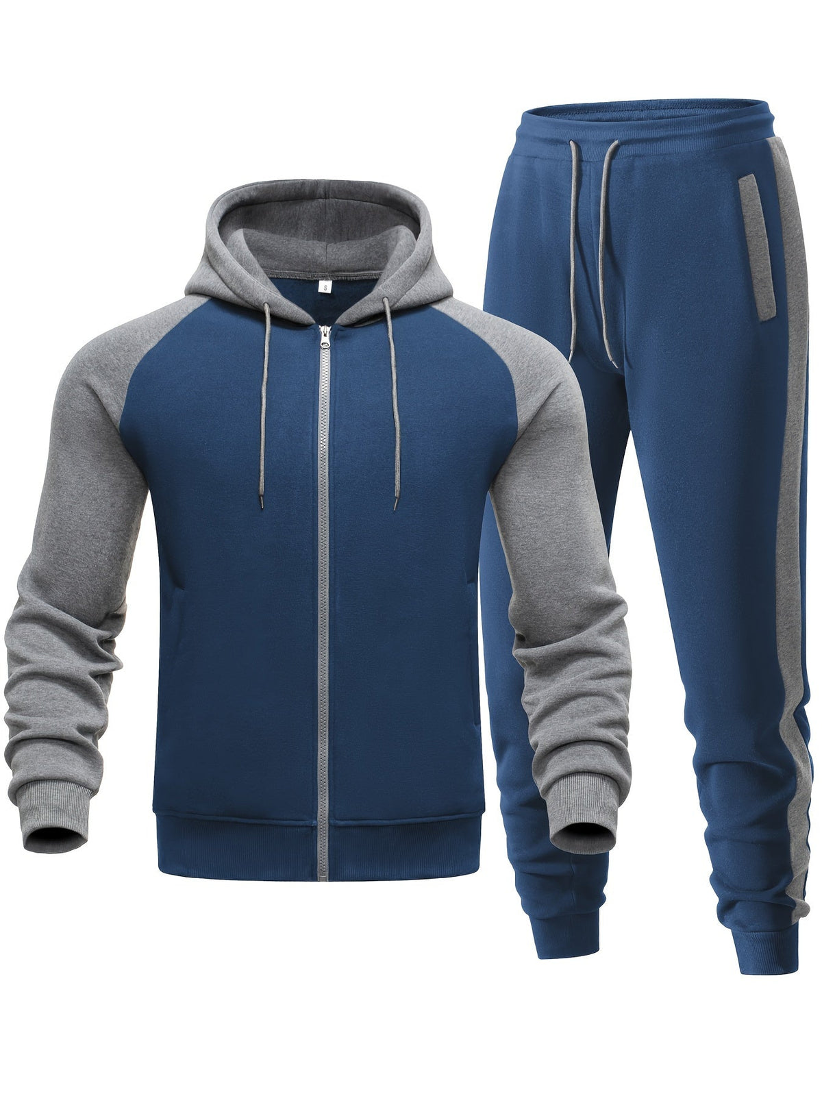 Men's Soft Cotton Blend Hooded Sweatshirt and Jogger Set
