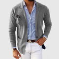 Men's Lapel Collar Soft Knit Tailored Cardigan Jacket